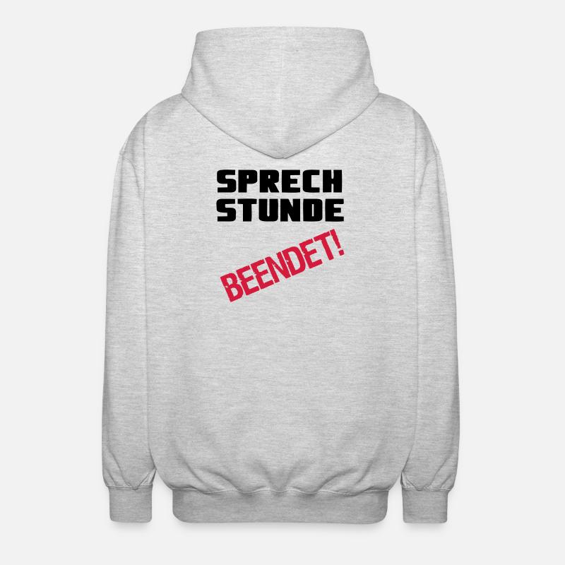 Sprechstunde beendet Medizin Spruch Geschenk - Unisex Kapuzenjacke - Hellgrau meliert