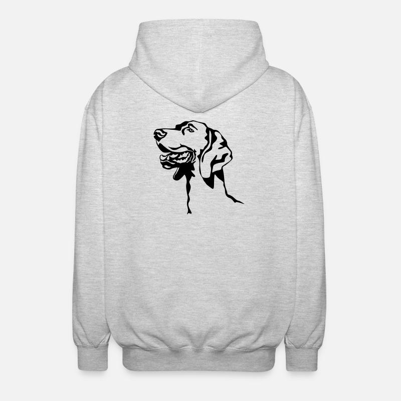 Weimaraner Kopf - Unisex Kapuzenjacke - Hellgrau meliert