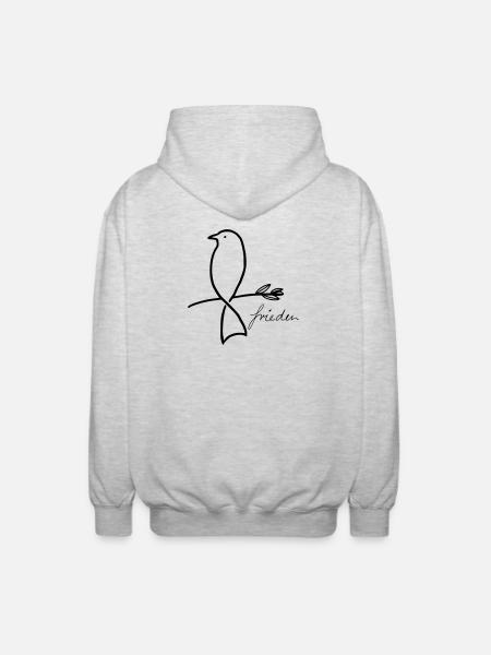 Peace - Unisex Hooded Jacket - light heather grey