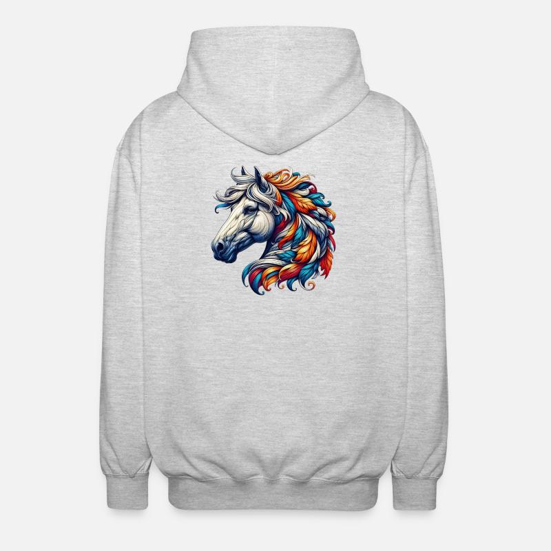 Cheval - Veste à capuche unisexe - gris clair chiné