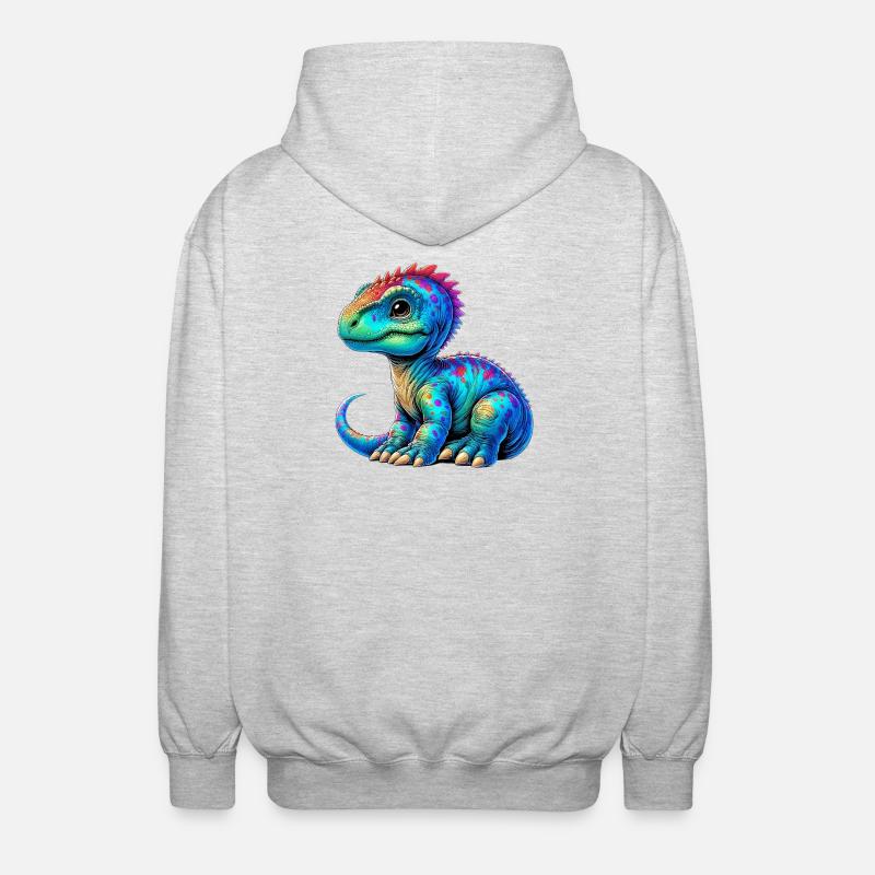 Dinosaurier - Unisex Kapuzenjacke - Hellgrau meliert