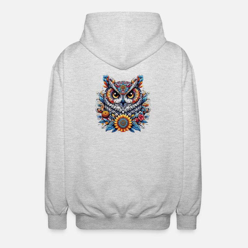 Hibou - Veste à capuche unisexe - gris clair chiné