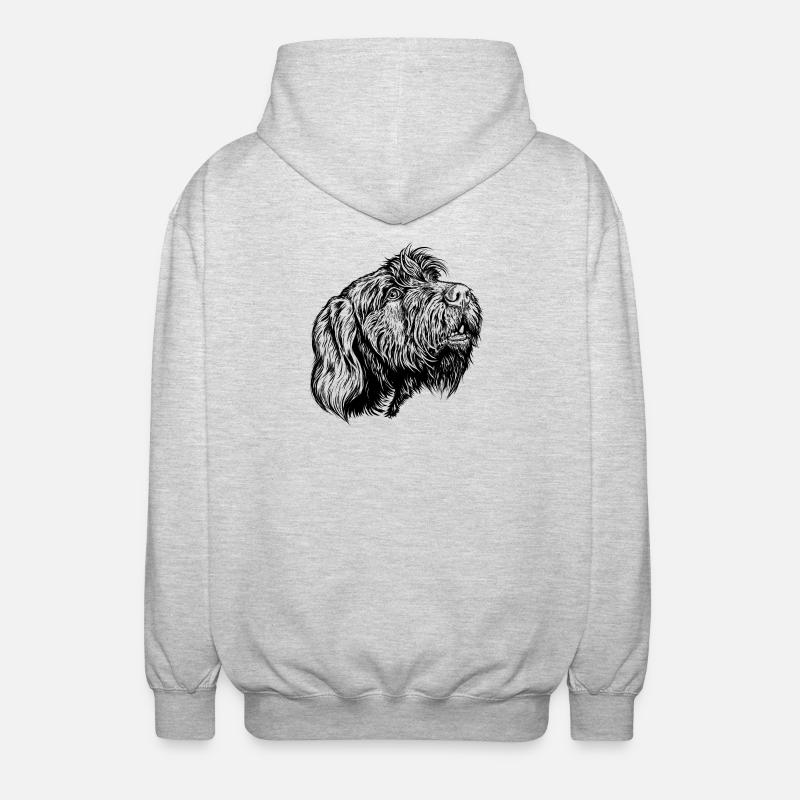 Pudelpointer redet mit - Unisex Kapuzenjacke - Hellgrau meliert
