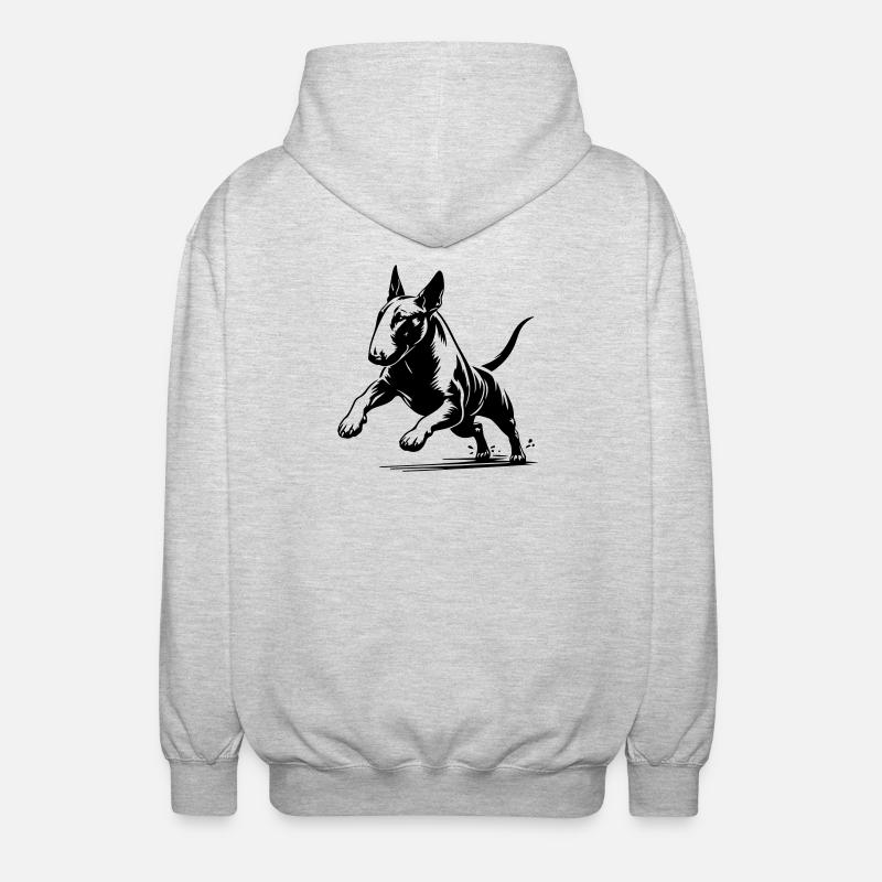 Bull terrier - Veste à capuche unisexe - gris clair chiné