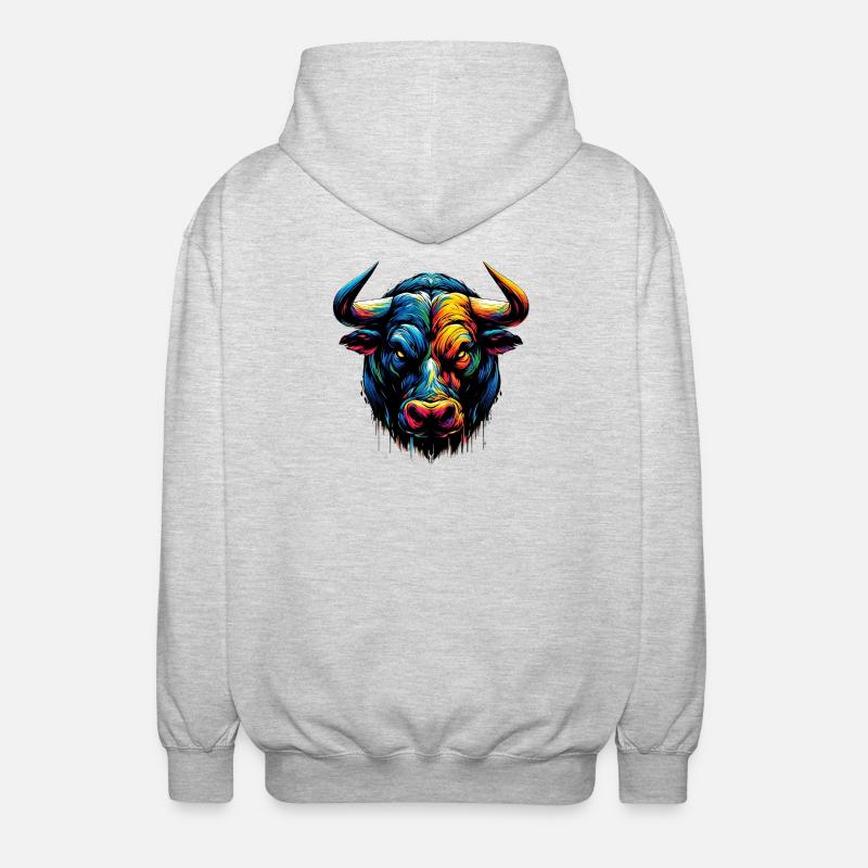 Stier - Unisex Kapuzenjacke - Hellgrau meliert