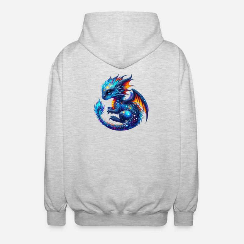 Drache - Unisex Kapuzenjacke - Hellgrau meliert