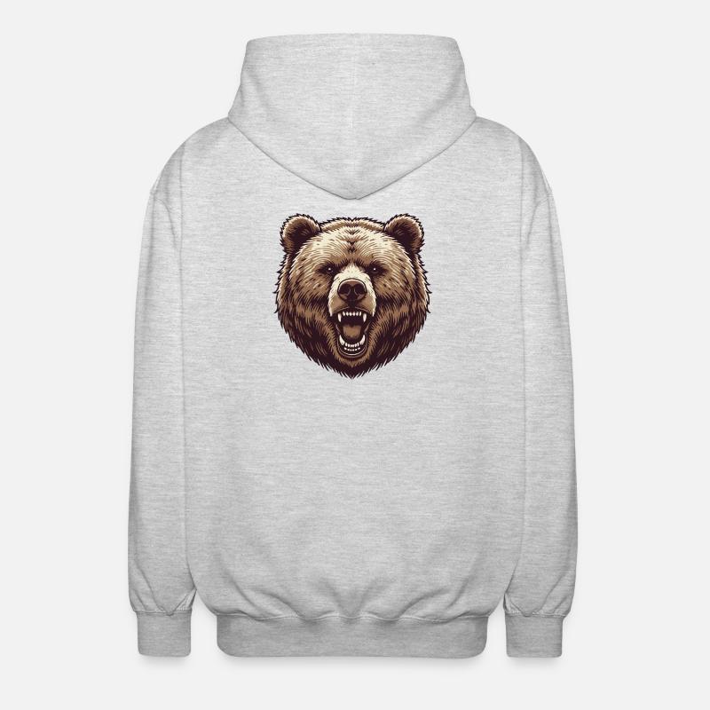 Grizzly - Veste à capuche unisexe - gris clair chiné