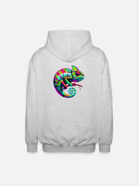 Chamäleon - Unisex Kapuzenjacke - Hellgrau meliert