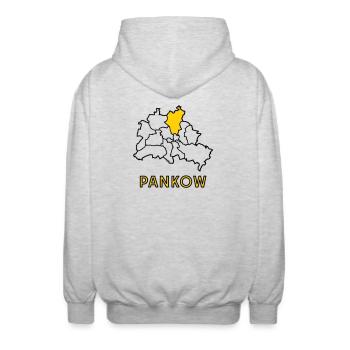PANKOW, un quartier de Berlin - Veste à capuche unisexe - gris clair chiné - Dos - AI Model Male 185 light (185cm)