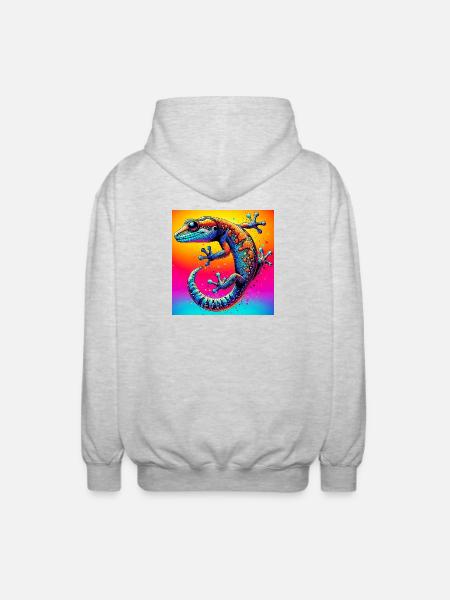 Gecko - Unisex Hooded Jacket - light heather grey