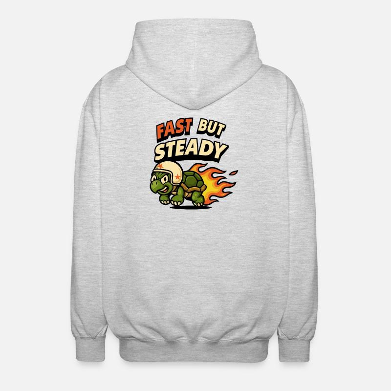 Schnell Doch Beständig Schildkröte Design - Unisex Kapuzenjacke - Hellgrau meliert
