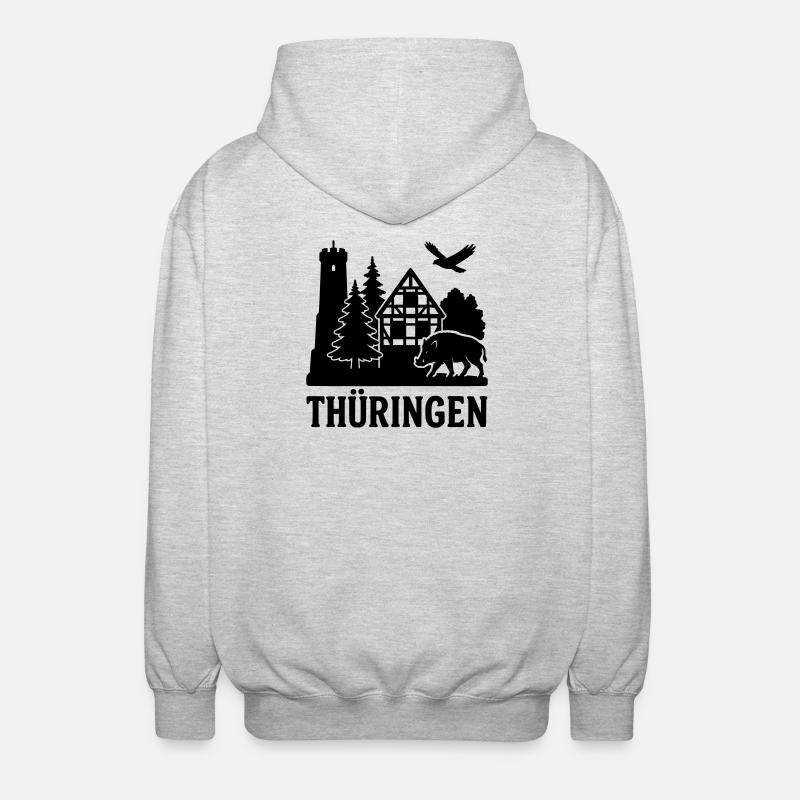 Silhouette Thuringe - Veste à capuche unisexe - gris clair chiné