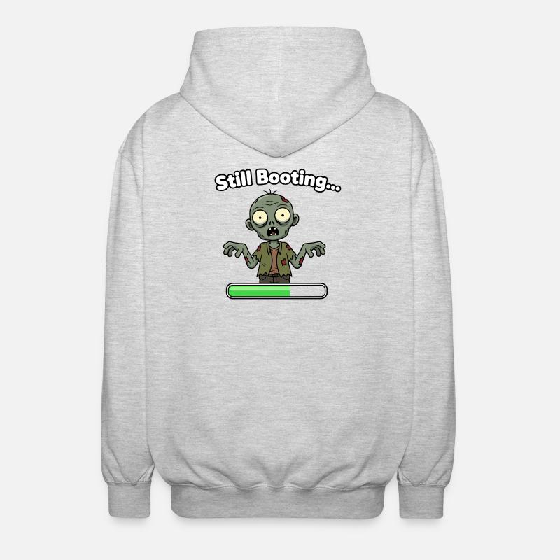 Zombie Still Booting Loading Bar - Unisex Hooded Jacket - light heather grey