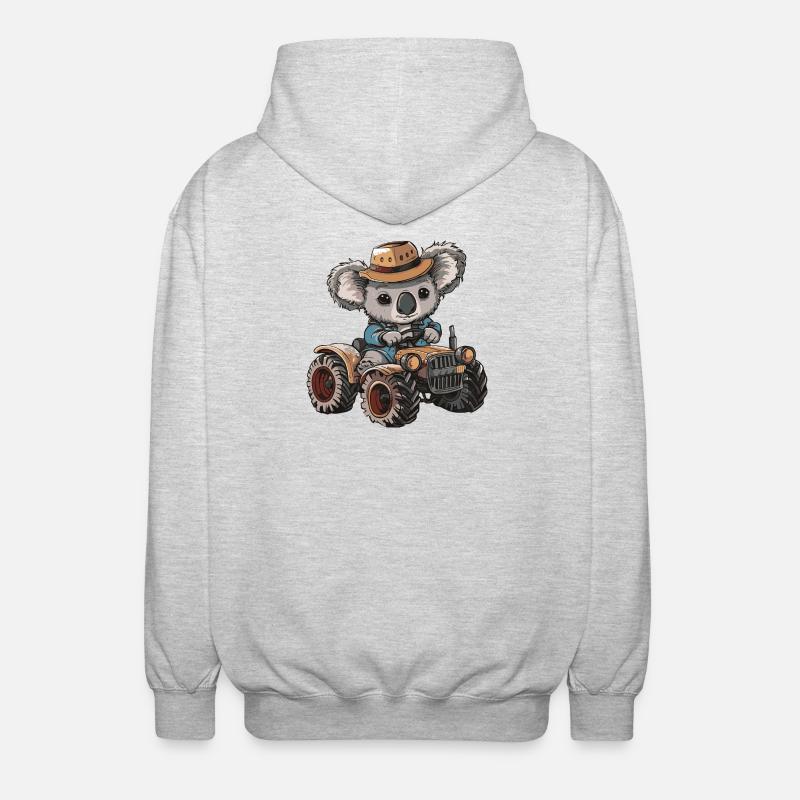 Koala Tractor Farmer - Unisex Hooded Jacket - light heather grey