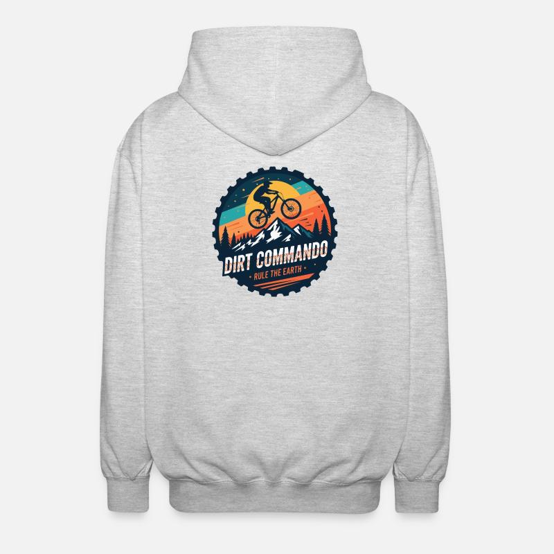 Dirt Commando Mountainbiker - Unisex Kapuzenjacke - Hellgrau meliert
