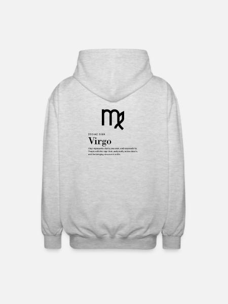 Virgo - Zodiac sign - Unisex Hooded Jacket - light heather grey
