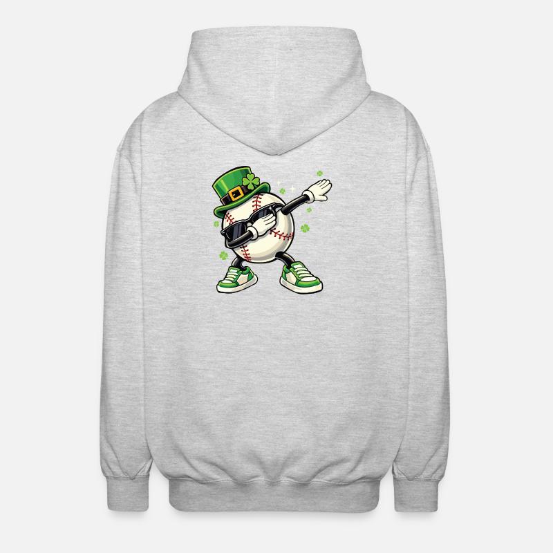 Basebollleprechaun St Patrick's - Luvjacka unisex - ljusgråmelerad