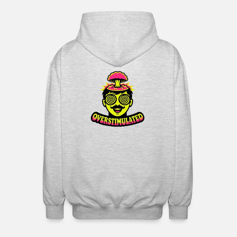 Tête néon surstimulée - Veste à capuche unisexe - gris clair chiné