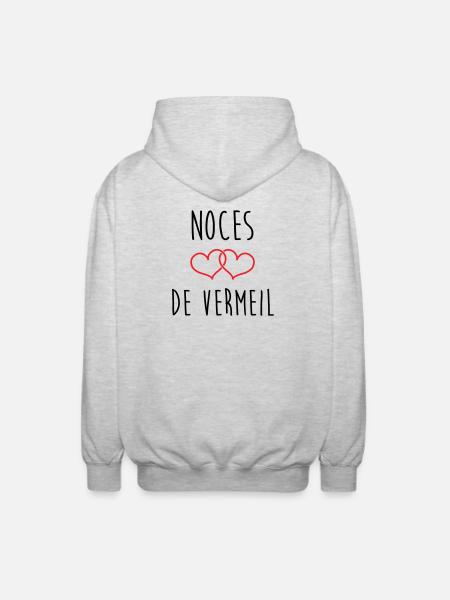 Vermeil-Hochzeit 45 Jahre Ehe - Unisex Kapuzenjacke - Hellgrau meliert