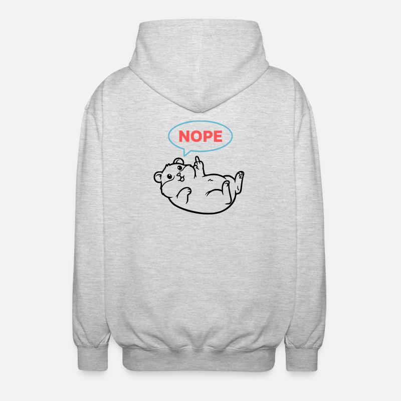Hamster Nope Comic Farbig - Unisex Kapuzenjacke - Hellgrau meliert