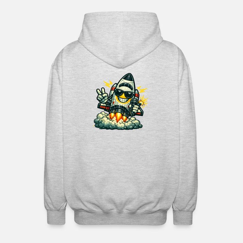 Canard Fusée Spatiale avec Micro - Veste à capuche unisexe - gris clair chiné