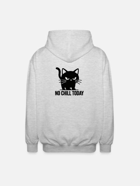 Gato gruñón No Chill Today - Unisex Hooded Jacket - light heather grey
