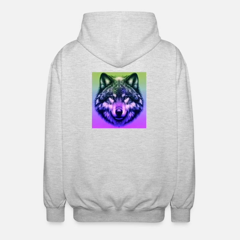 Wolf - Unisex Kapuzenjacke - Hellgrau meliert