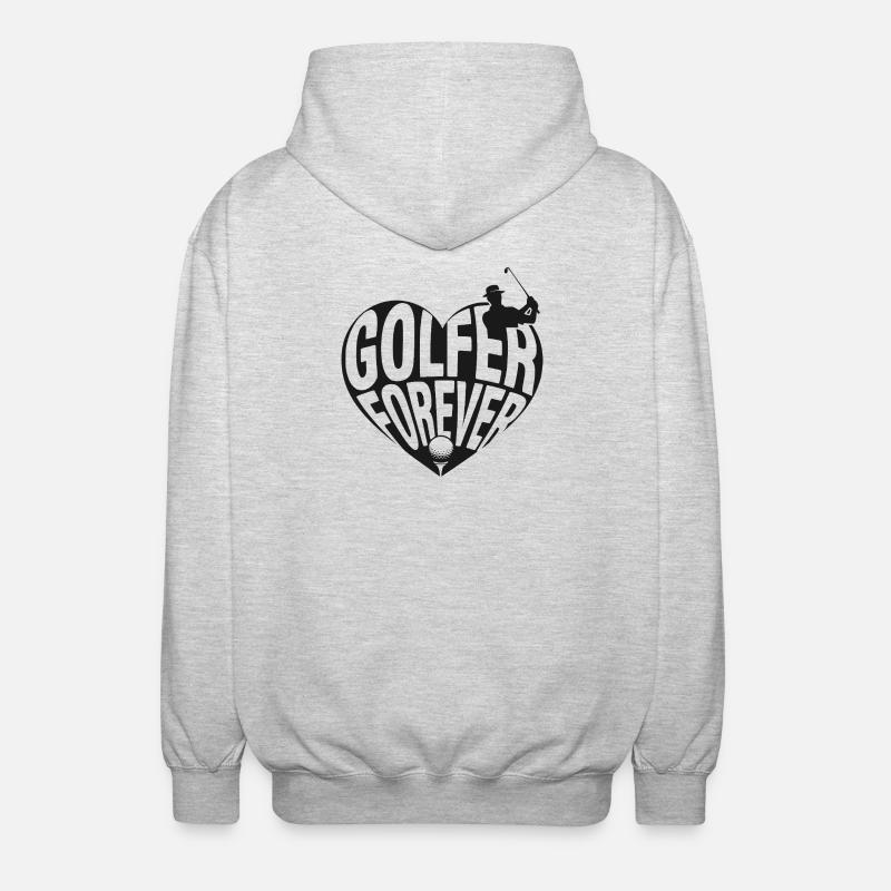 Golfeur Éternel Cœur - Éternel Golfeur - Veste à capuche unisexe - gris clair chiné