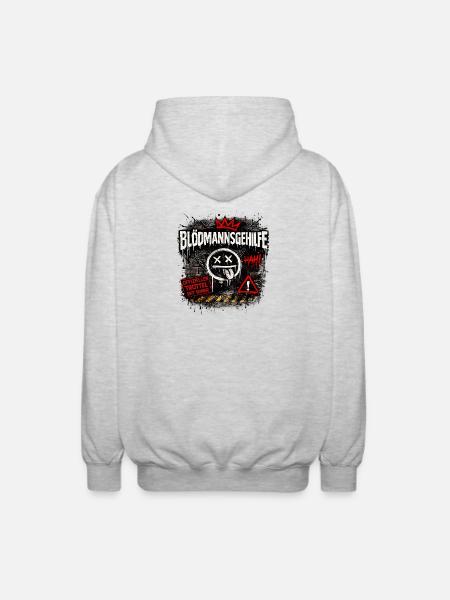 Assistant to the Certified Fool „BLÖDMANNSGEHILFE“ - Unisex Hooded Jacket - light heather grey