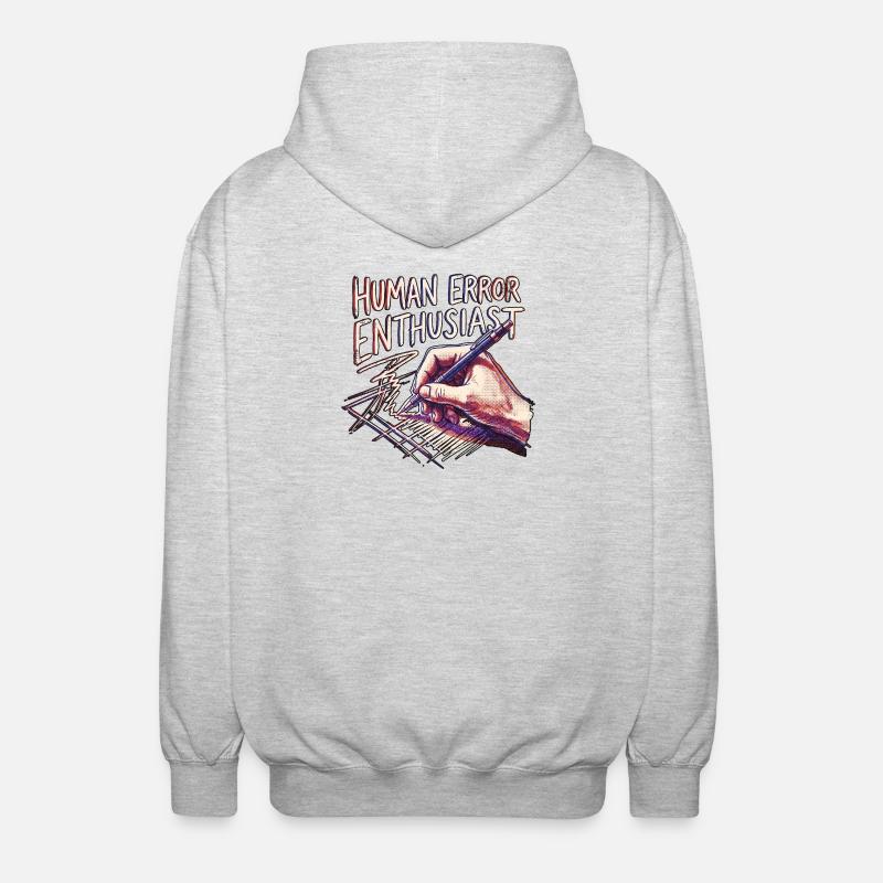 Human Error Enthausiast - Unisex Kapuzenjacke - Hellgrau meliert