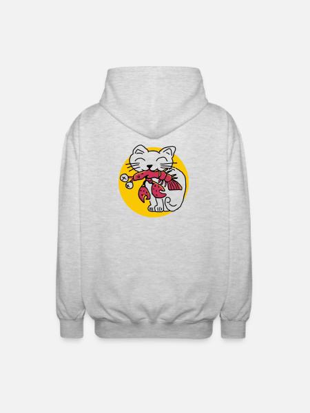 CancerCat - Unisex Kapuzenjacke - Hellgrau meliert