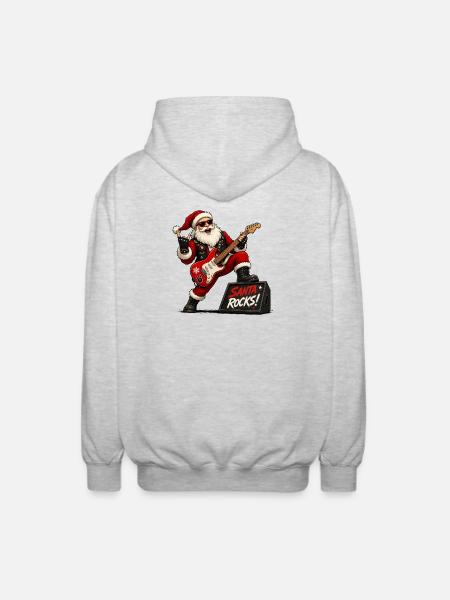 Santa rocks - Unisex Kapuzenjacke - Hellgrau meliert