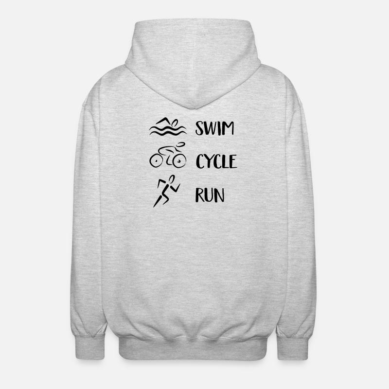 Triathlon - Unisex Kapuzenjacke - Hellgrau meliert