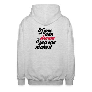 Motivation - Veste à capuche unisexe - gris clair chiné - Dos - AI Model Male 185 light (185cm)