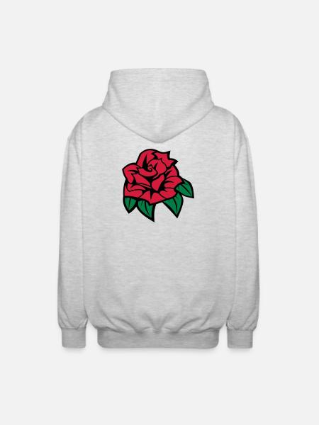 6254398 135433816 Rose - Unisex Hooded Jacket - light heather grey