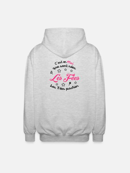 fille / fée / princesse / bébé - Veste à capuche unisexe - gris clair chiné