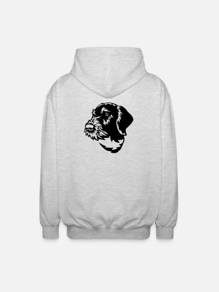 German Wirehaired Pointer - Unisex Hooded Jacket - light heather grey