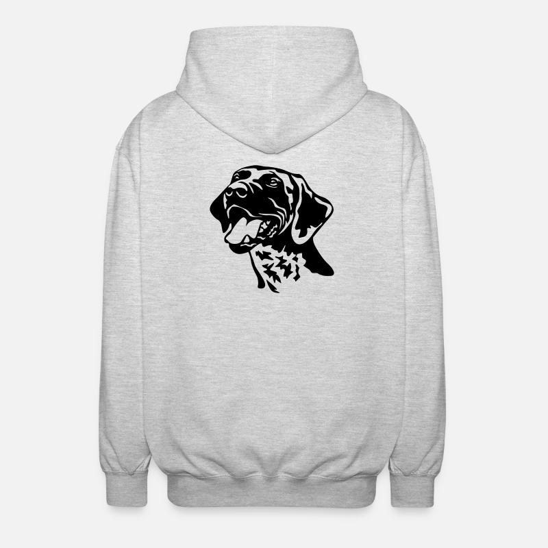 German shorthaired pointer head - Unisex Hooded Jacket - light heather grey