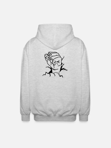 FAUST - Unisex Kapuzenjacke - Hellgrau meliert