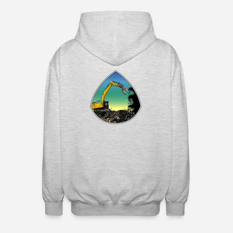 Tear-off excavator - Unisex Hooded Jacket - light heather grey