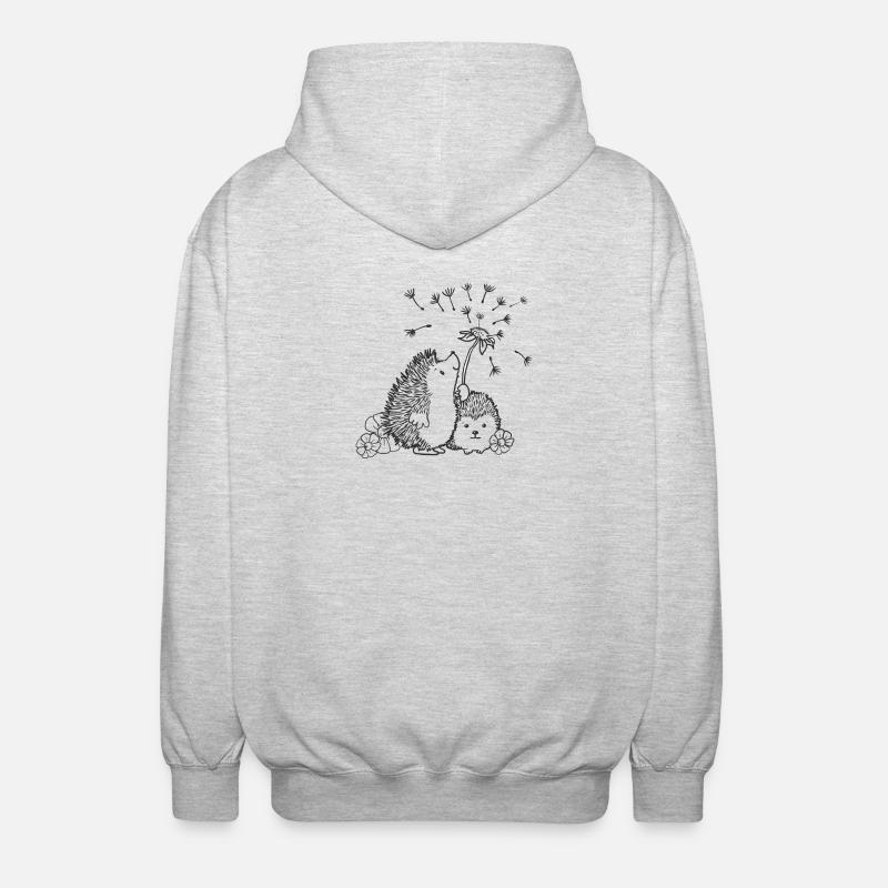 Glückliche Igel - Unisex Kapuzenjacke - Hellgrau meliert