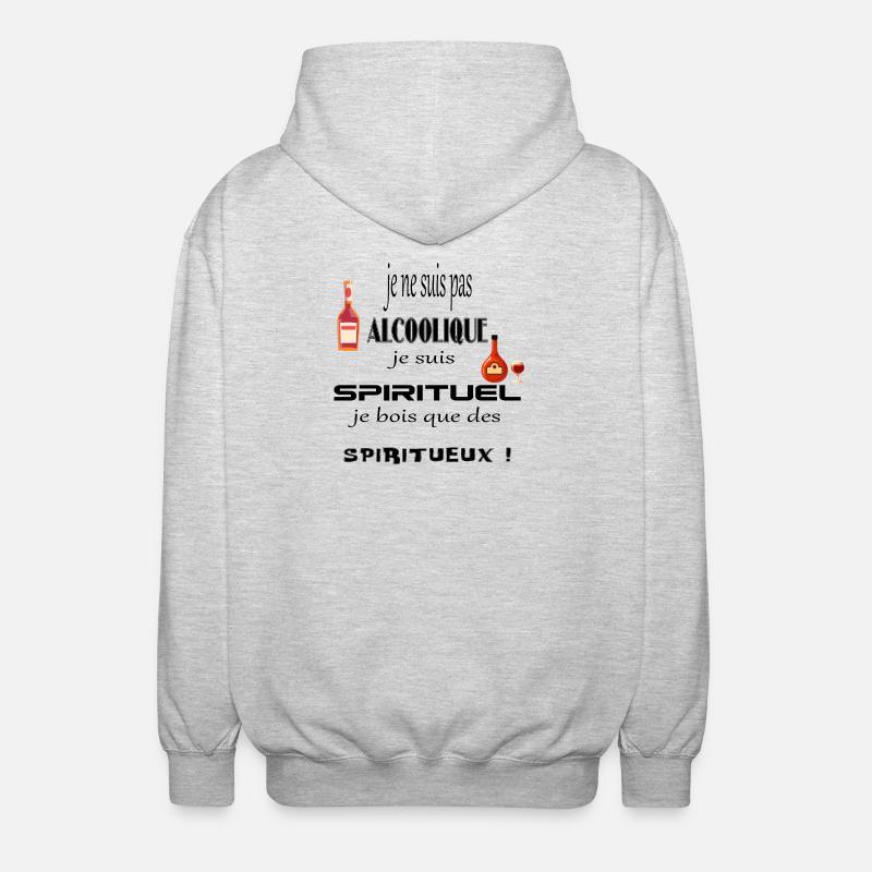 Je ne suis pas Alcoolique ! - Veste à capuche unisexe - gris clair chiné