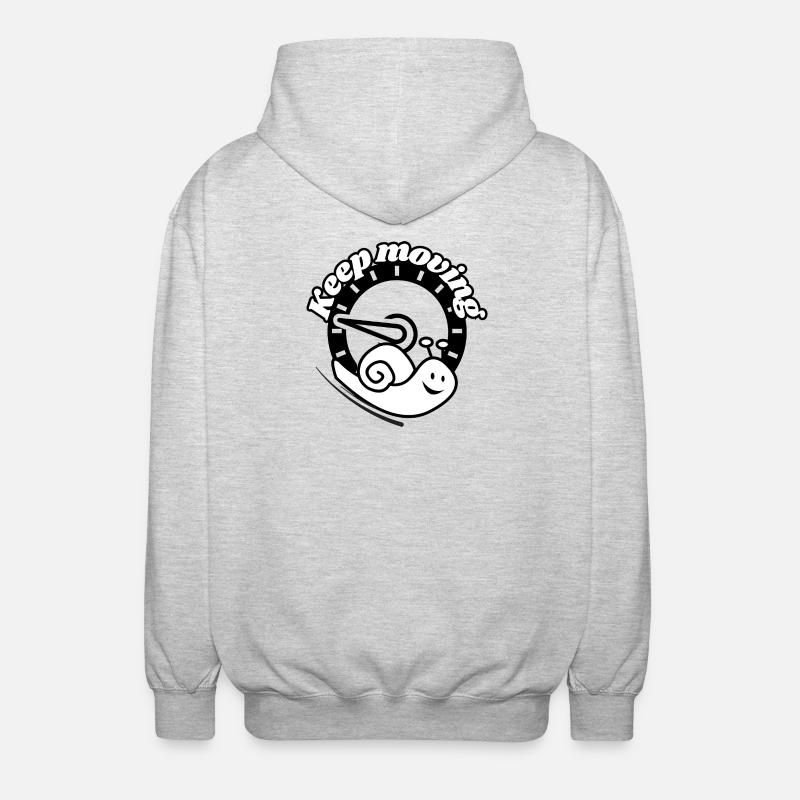 Langsam voran: Schnecke Motiv - Unisex Kapuzenjacke - Hellgrau meliert