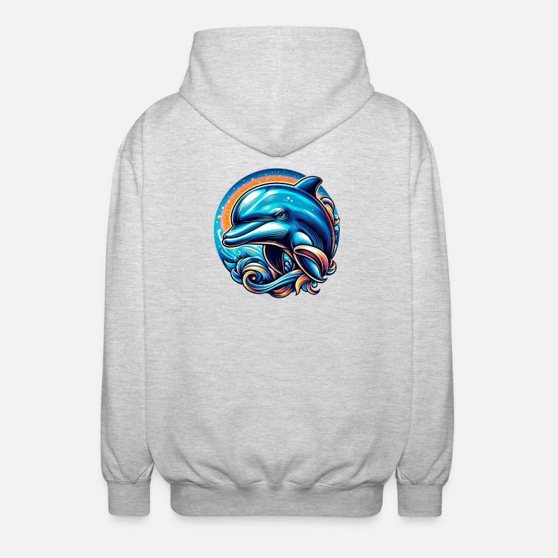 Dolphin - Unisex Hooded Jacket - light heather grey