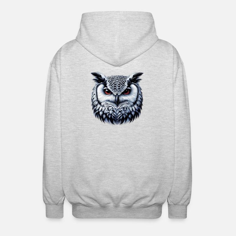Hibou - Veste à capuche unisexe - gris clair chiné