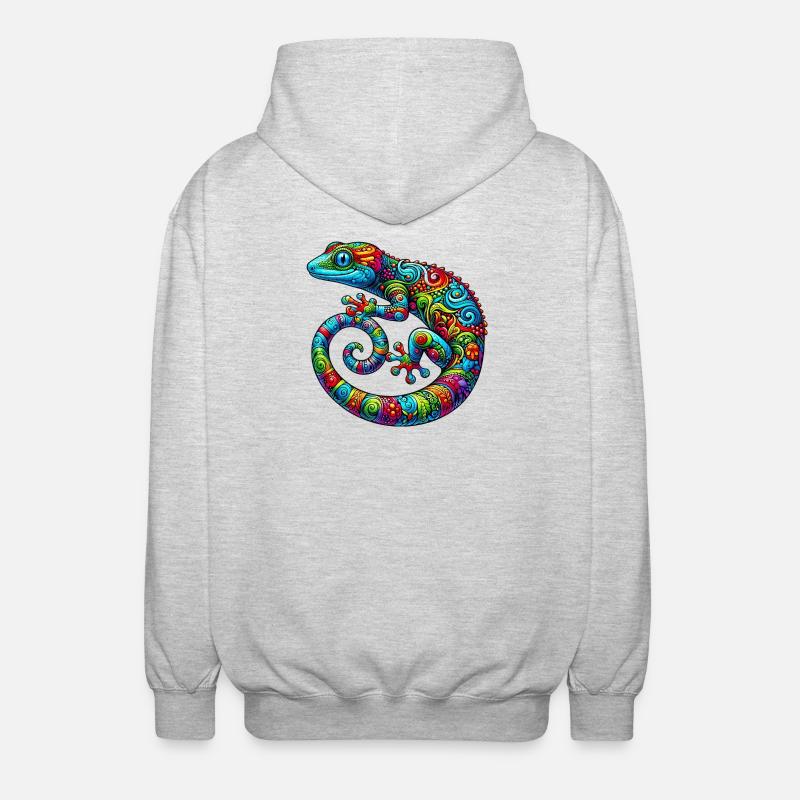 Gecko - Unisex Kapuzenjacke - Hellgrau meliert