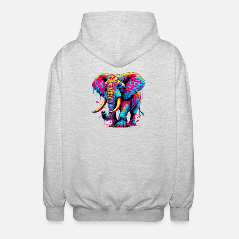 Elefant - Unisex Kapuzenjacke - Hellgrau meliert