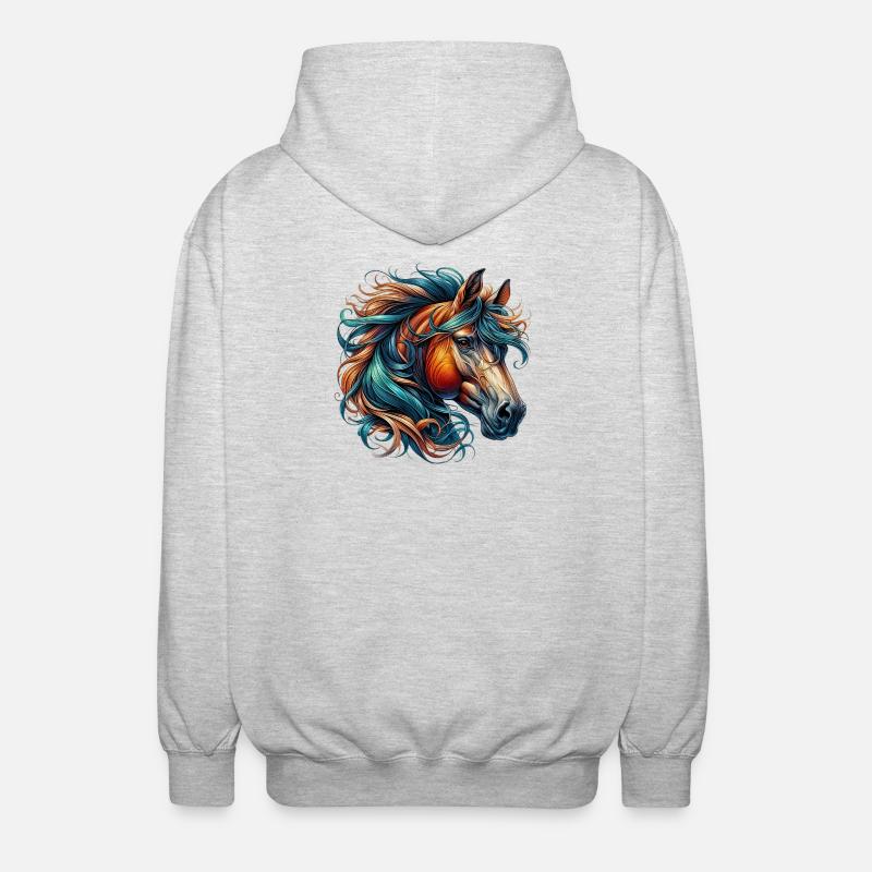 Cheval - Veste à capuche unisexe - gris clair chiné