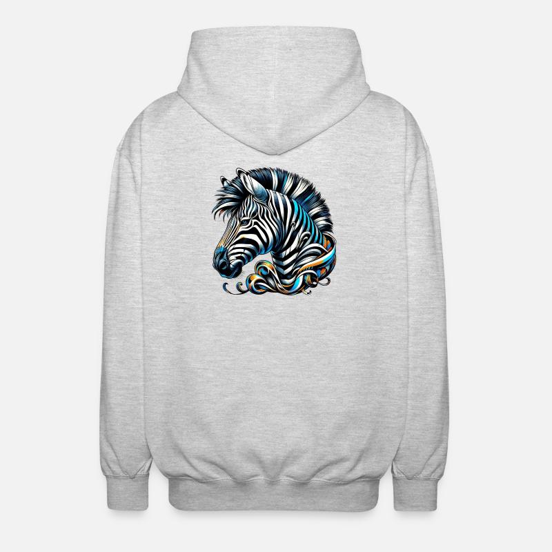 Zebra - Unisex Kapuzenjacke - Hellgrau meliert