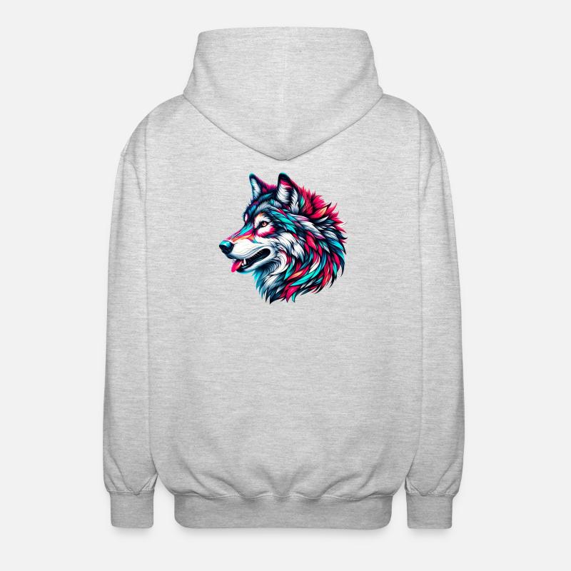Wolf - Unisex Hooded Jacket - light heather grey